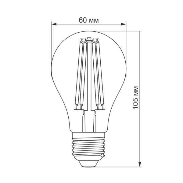 Лампа светодиодная TITANUM FIL A60 7 Вт E27 4100 К 220 В прозрачная 25522 