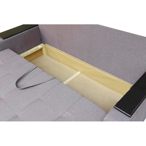 Диван прямий Кедр Плейн ліва ніша сірий 2400x1030 мм