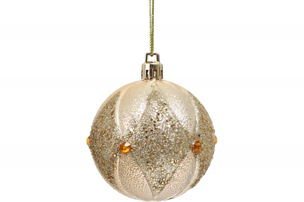 Набор елочных шаров изысканность бело-золотой d 60 мм 30 шт./уп.