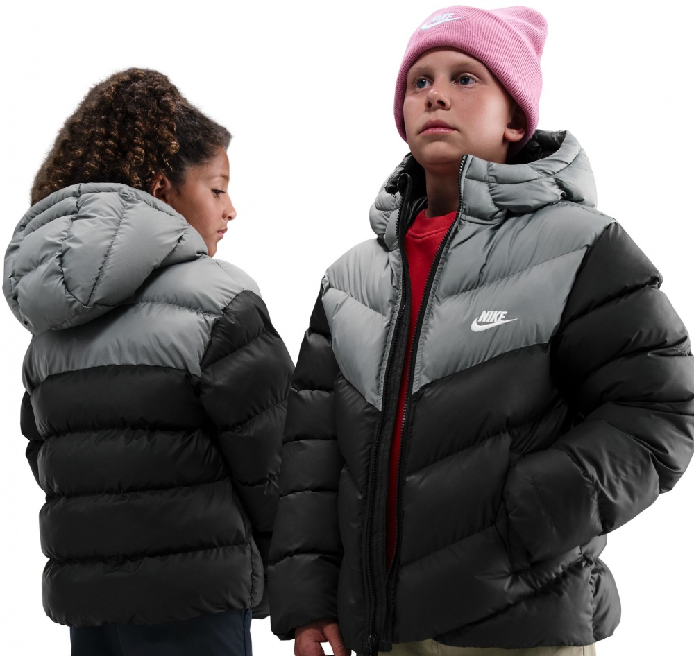 Пуховик детский зимний Nike K NSW TF ADP Puffer Colorblock IB6164-010 р.L черный