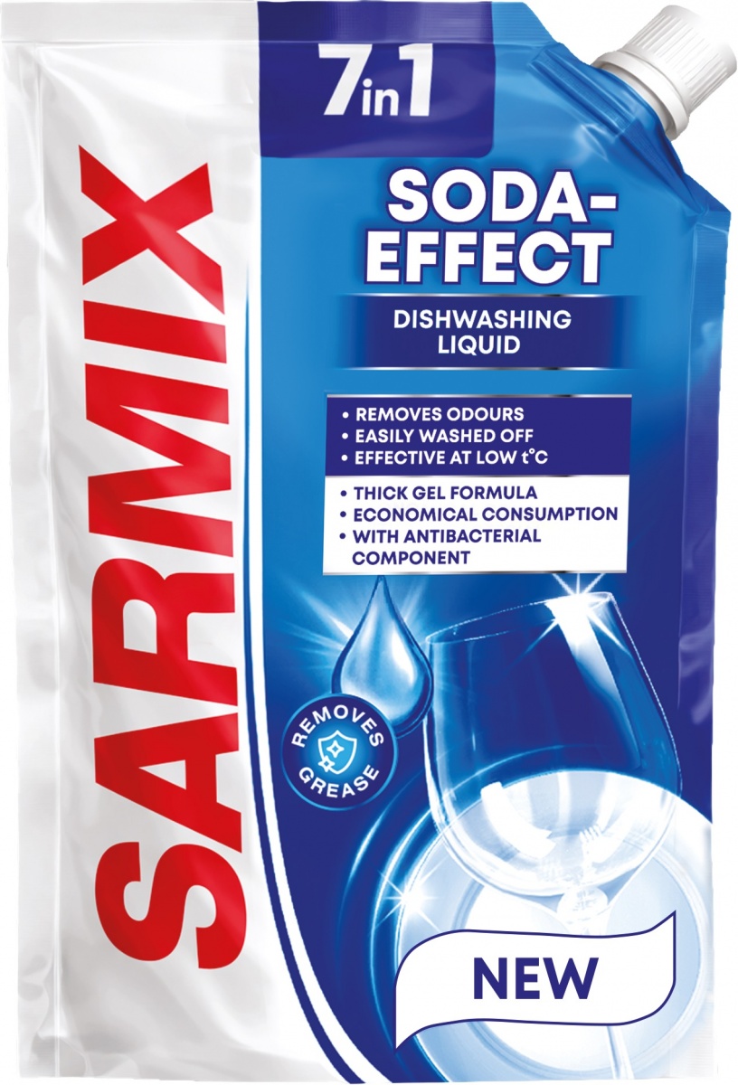 Гель для ручного миття посуду SARMIX Сода-ефект 0,45л — фото 1