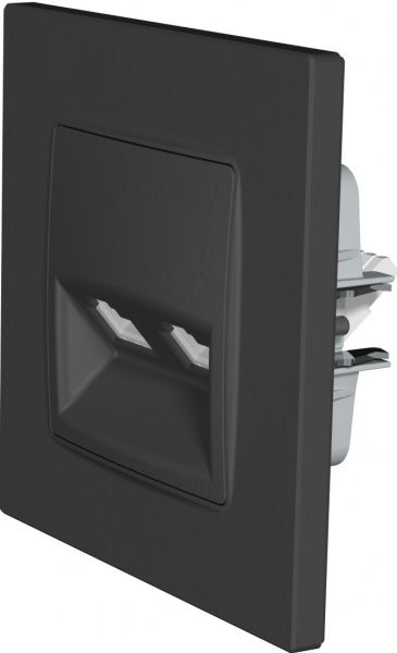 Розетка компьютерная двойная двойная Plank Electrotechnic Classic/Nordic антрацит PLK0741241