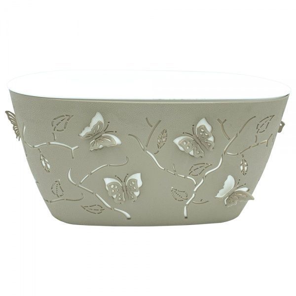 Горщик пластиковий Alyaplastik балконний 3D NO:1 прямокутний 4,1 л бежевий 