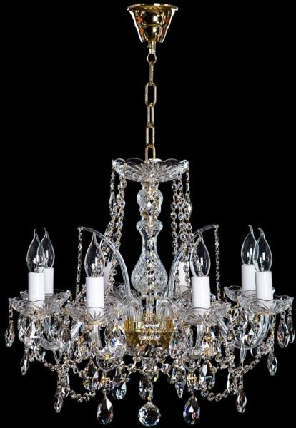 Люстра подвесная Crystal Life 8x40 Вт E14 золото A1116LM-8GO 