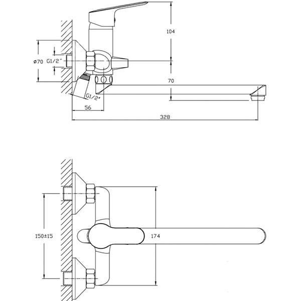 Смеситель для ванны Rozzy Jenori First Rbz020-9b