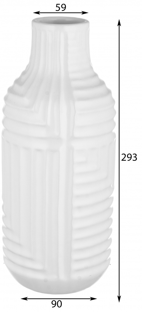 Ваза керамическая Pinsung Ceramics Rooricone 28,5 см белая матовая PS32932