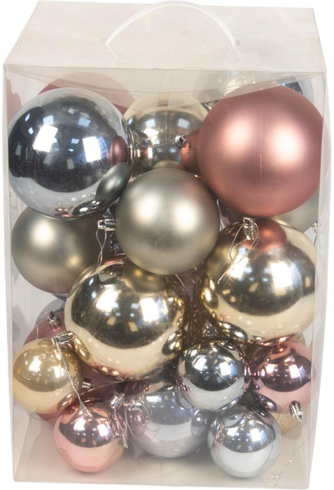 Набір ялинкових куль мікс кольорів d 60 мм 30 шт./уп.