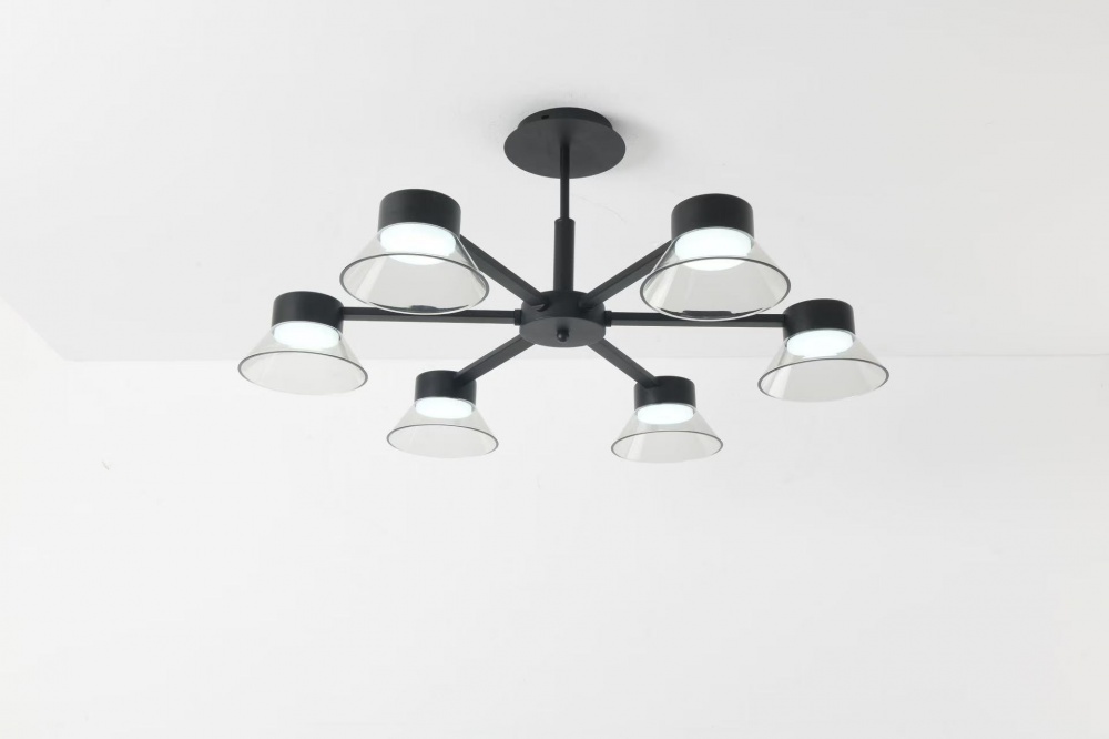 Люстра стельова Luminaria Adel 6xGX53 прозорий/чорний ADEL 6xGX53 BLACK