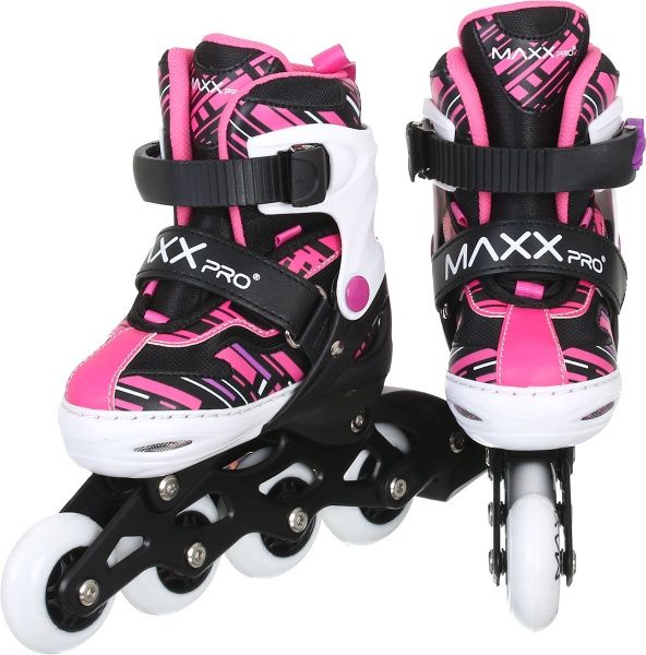 Роликові ковзани MaxxPro YX-0151-20GP р. 38-42 чорно-рожевий