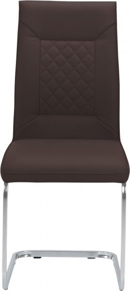 Стілець обідній GT Racer KY8766 хром/темно-коричневий