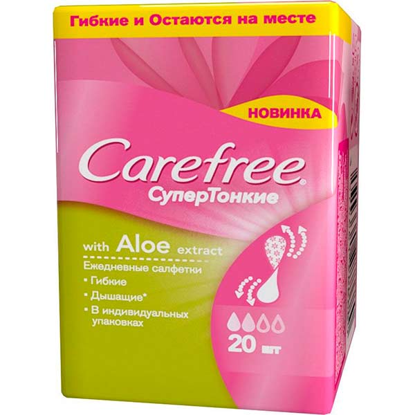Прокладки щоденні Carefree Супертонкі Aloe mini 20 шт.