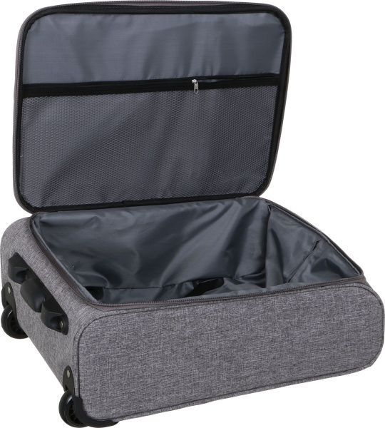 Чемодан серый на колесах 44х22х66 см 