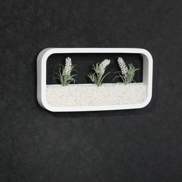 Декор настенный Nature прямоугольный 38x20,5 см белый 