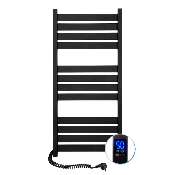 Рушникосушарка електрична NAVIN Largo 500х1200 Sensor ліва чорний муар таймер (12-244153-5012)