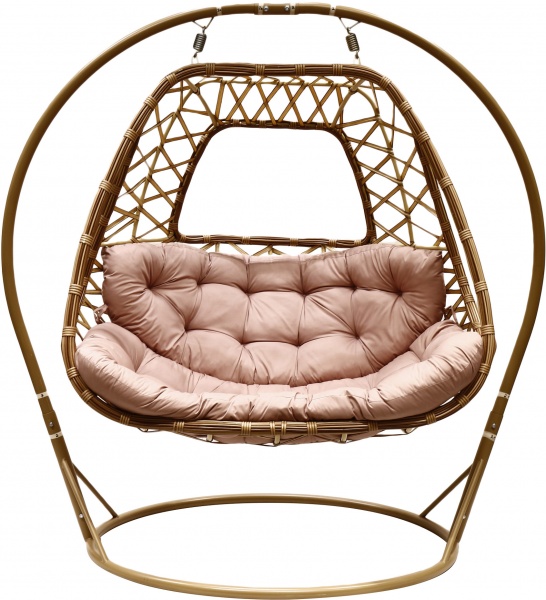 Кресло-кокон Феникс двухместный плетение зигзаг пробка