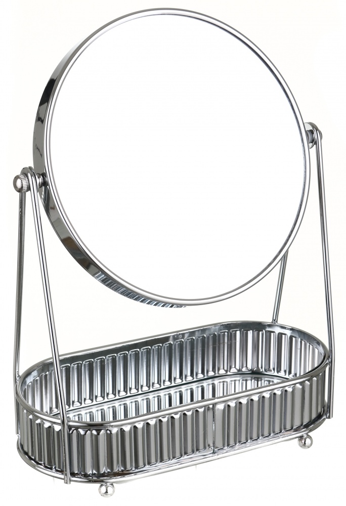 Зеркало косметическое с подносом Shining S-F491216 20,1х10х26,5 см серебряный