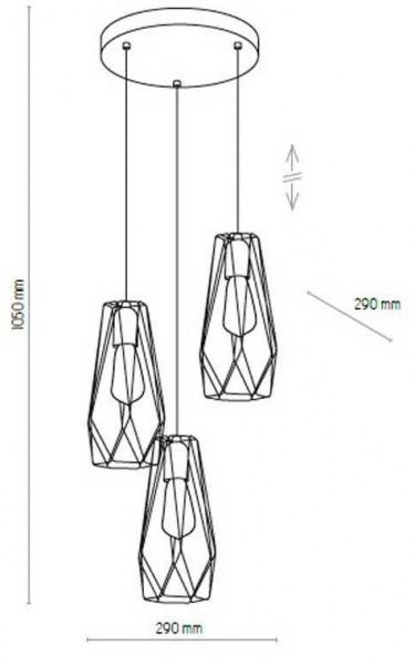 Светильник подвесной TK Lighting LUGO GOLD 3x60 Вт E27 золотой 2697 