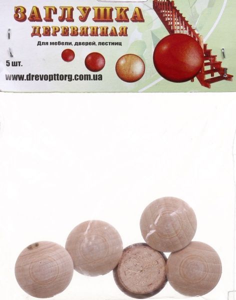 Заглушка деревянная бук D20 мм