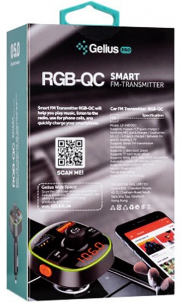 FM-трансмітер Gelius Pro RGB-QC GP-FMT050