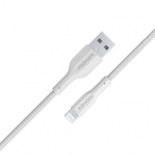 Кабель Promate xCord-Ai USB to Lightning 2А 1 м 1 м білий (xcord-ai.white) 