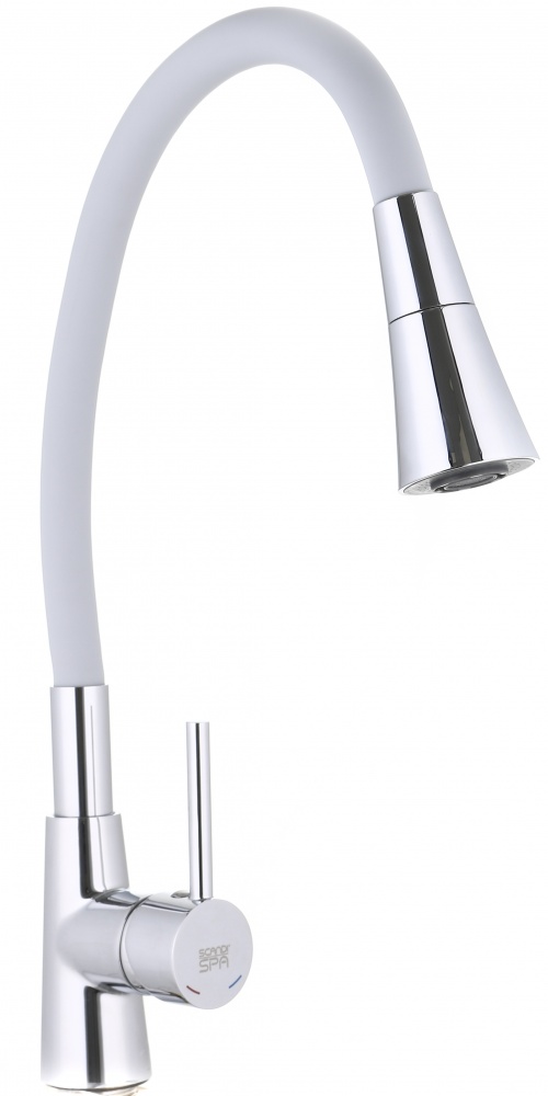 Змішувач для кухні ScandiSPA з гнучким виливом 2 режими сірий