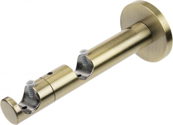 Тримач для карниза Gardinia Memphis відкритий подвійний набірний d16 мм антична латунь 