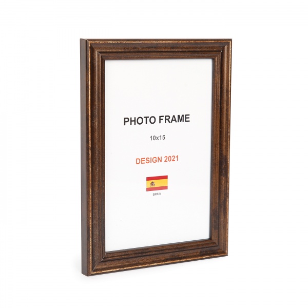 Рамка для фото 1 фото 10x15 см коричневая бронза 