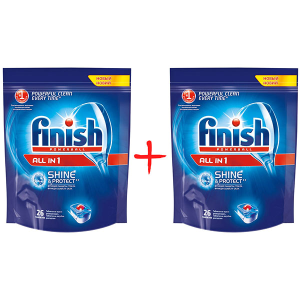 Засіб для посудомийних машин Calgonit Finish Tabs All in 1 26+26 шт