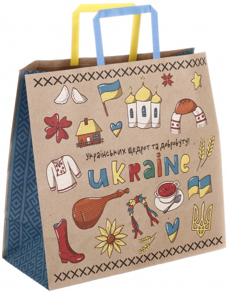 Пакет паперовий з ручками бурий KGB 323015 32х15х30 см в асортименті Art studio of happiness