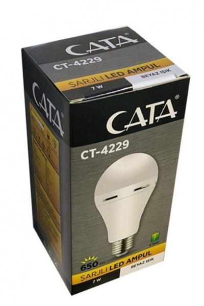 Лампа светодиодная Cata аккумуляторная белый свет 7 Вт E27 220 В (СТ-4229) 