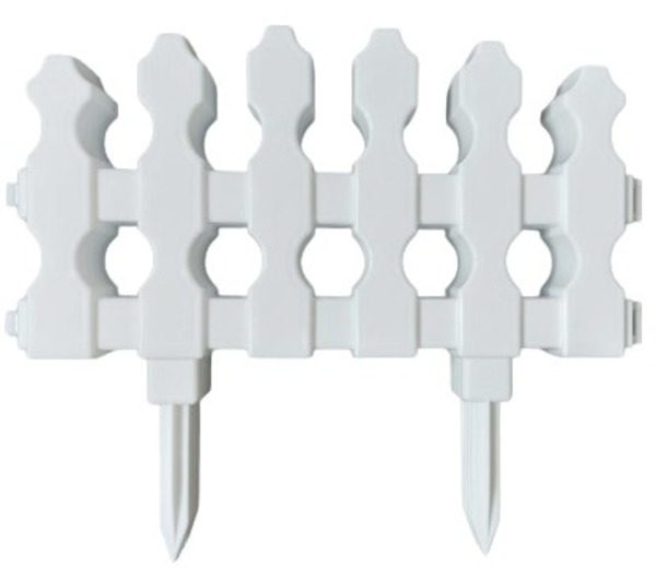 Декоративное ограждение для клумб Тірапласт Марсель 4 шт. белый