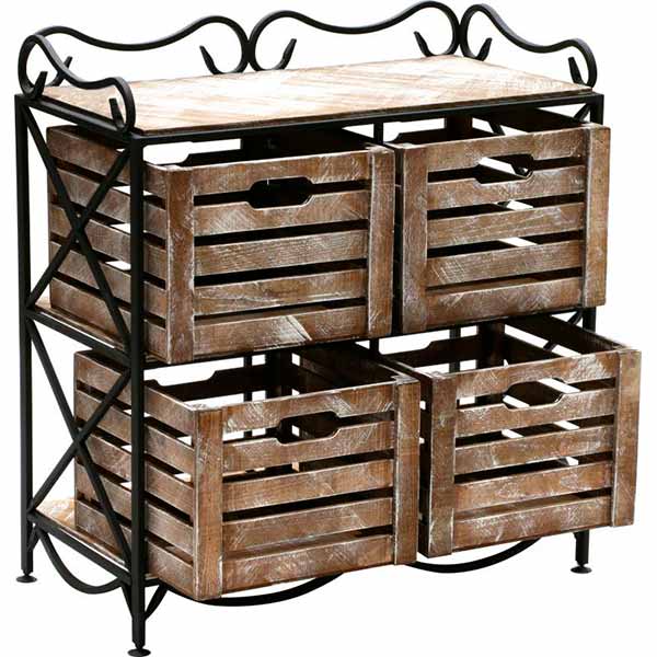 Этажерка Le-Puf на 4 ящики (2x2) 760x710x360 мм черная