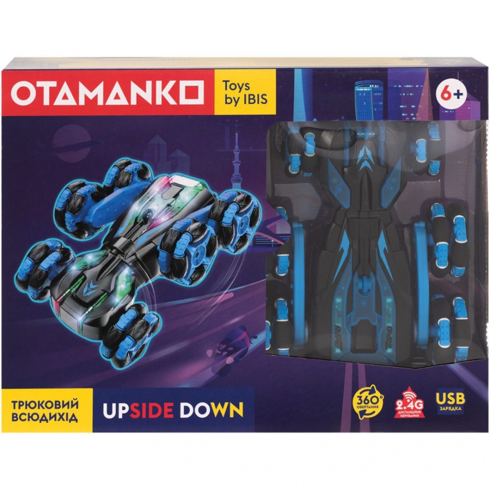 Автомобиль на радиоуправлении OTAMANKO Трюковый вездеход UPSIDE DOWN голубой 532.02.34