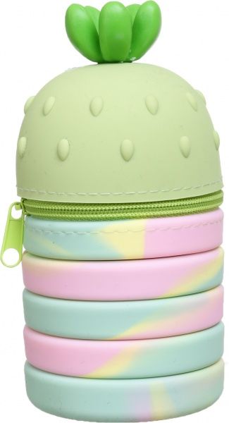 Пенал-тубус Клубника 11х6,5/19х6,5 см салатовий