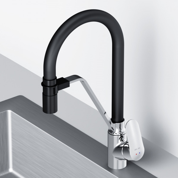 Смеситель для кухни AM.PM с каналом для питьевой воды и гибким изливом F8007802 Like