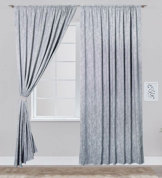 Штора-блэкаут Жаккард Ритм серая La Nuit