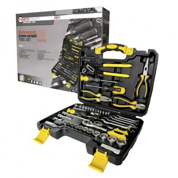 Набір ручного інструменту Forcekraft 1/4'', 3/8'' 65 шт. FK-3651