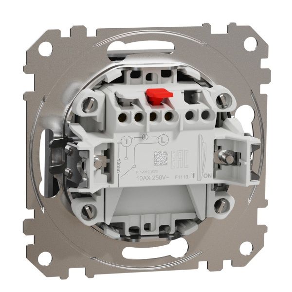 Вимикач одноклавішний Schneider Electric Sedna Design без підсвітки 10 А 250В алюміній SDD113101