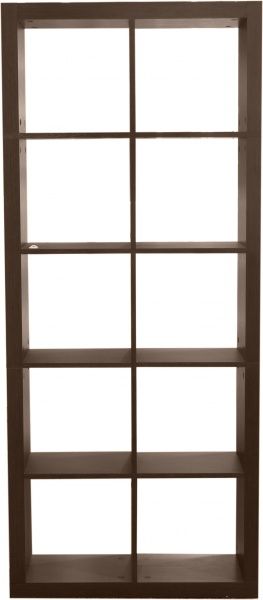 Стеллаж для книг Inteo Кубус МИКС 2х5 (3D HDF) 792x1854x290 мм венге 