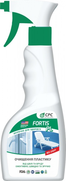 Универсальное средство для дезинфекции СРС для мытья пластика FORTIS PL без хлора 500 г 500 мл
