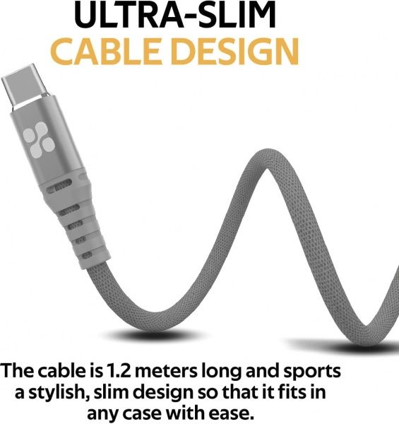 Кабель Promate USB Type-C – USB 1,2 м сірий 