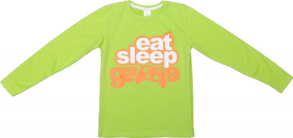 Футболка для хлопчиків Luna Kids з принтом Eat Sleep Game р.140 салатовий 