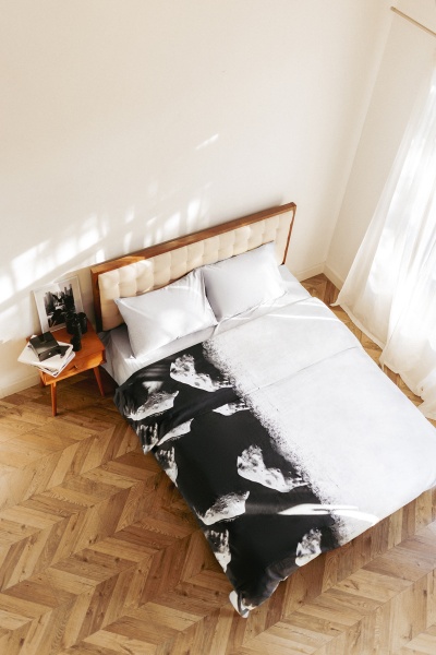 Комплект постельного белья Космическая связь SoundSleep by AndreTAN бело-черно-серый SoundSleep 