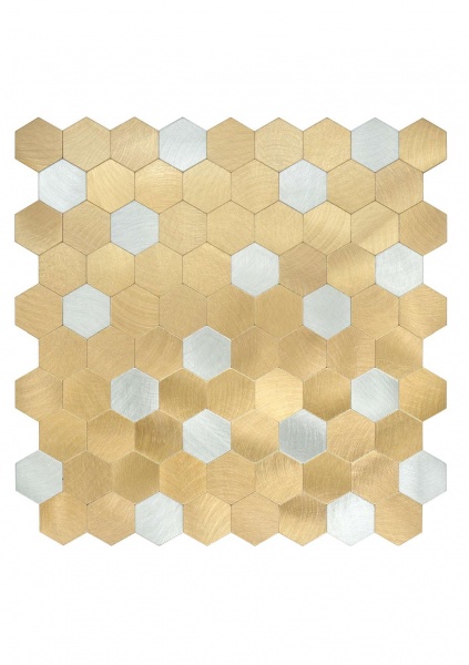 Декоративна панель EMERGO cамоклеюча Шестикутник Золото Home Inspire 