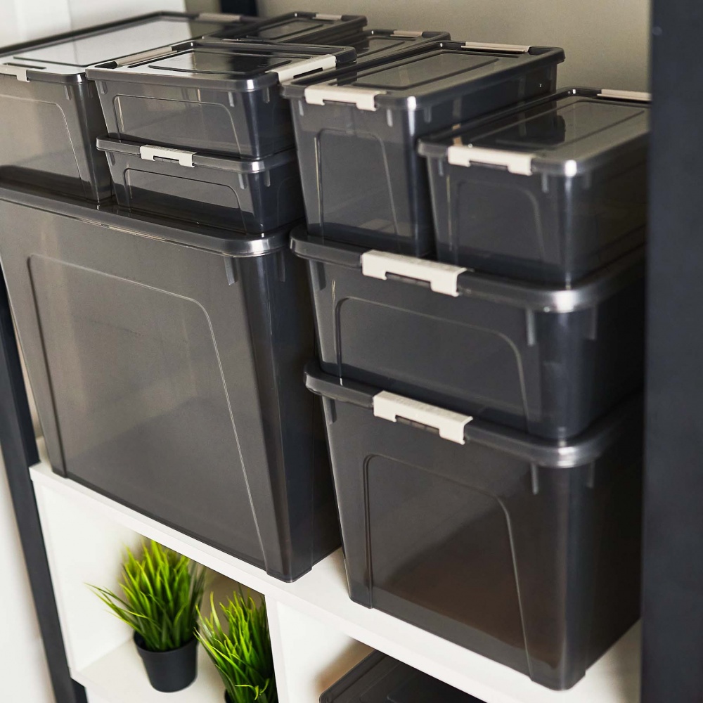 Ящик для зберігання Алеана 171021 Smart Box 70 л коричневий прозорий 405x390x590 мм