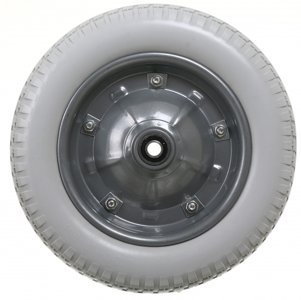 Колесо пенополиуретановое для тачки 3.00-8 (3.00x8) серое 350 мм