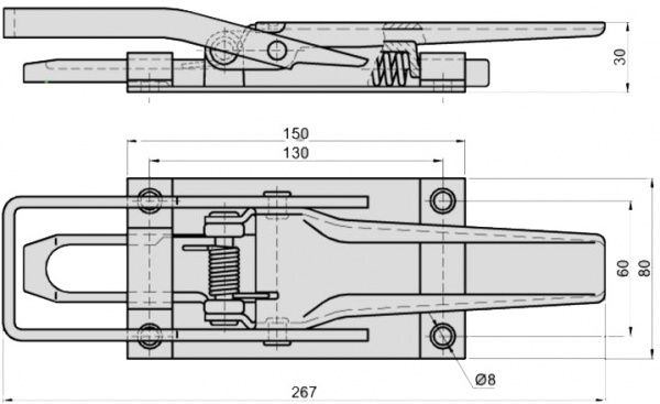 Замок бортовой Farina накладной для грузовых полуприцепов 10170110