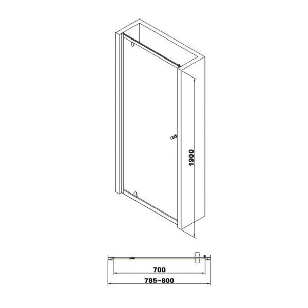 Душевые двери Imprese распашные 90х190 9019090