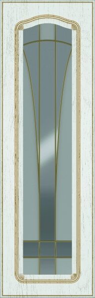 Фасад для кухні Грейд Біла текстура супермат №205 патина золото 920x296 ВТ Ріміні правий