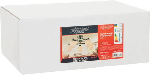 Люстра стельова Accento lighting PAOLA 5xE14 чорний хром ALHu-HKC31240A/5 